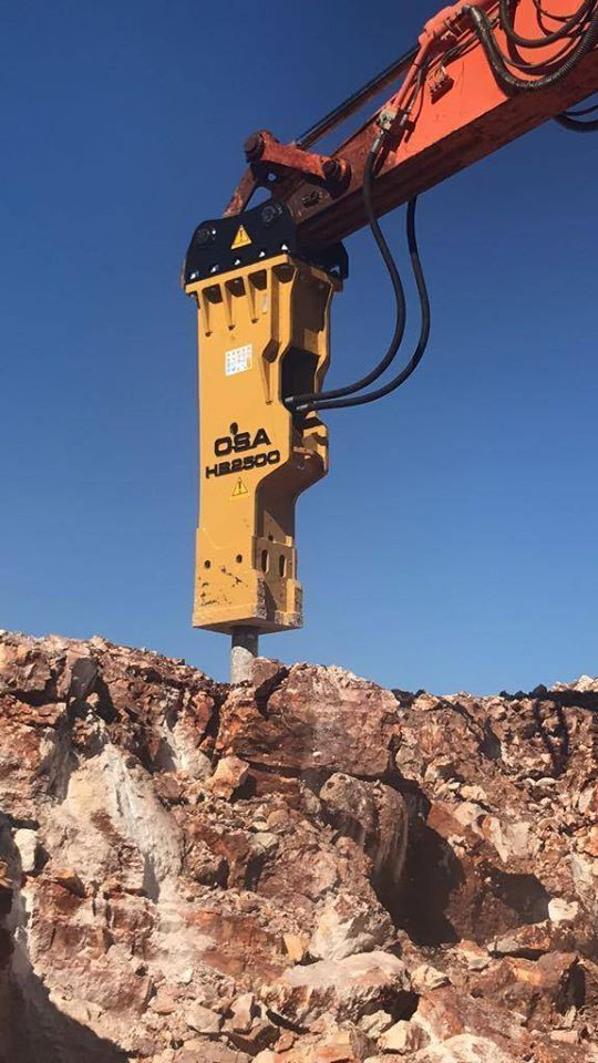 Törőfej 28–35 tonnás kotróra – OSA HB2500 hidraulikus bontókalapács, 2750 kg
